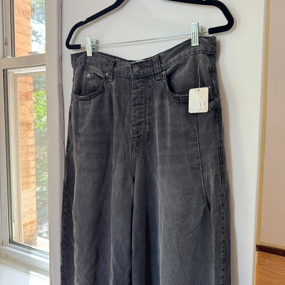 NWT Free People Old West Wide-Leg Slouchy Jeans Black 29 - Picture 5 of 14